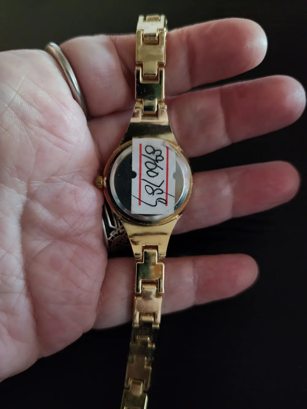 Women's Gold Bracelet Watch with Black Dial